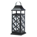 Black Damask Candle Lantern - crazydecor