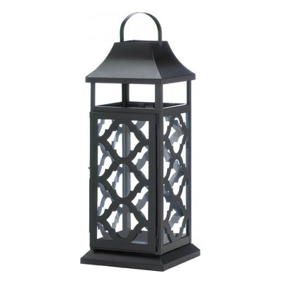 Black Damask Candle Lantern - crazydecor