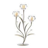 Crystal Flower Triple Candle Holder - crazydecor