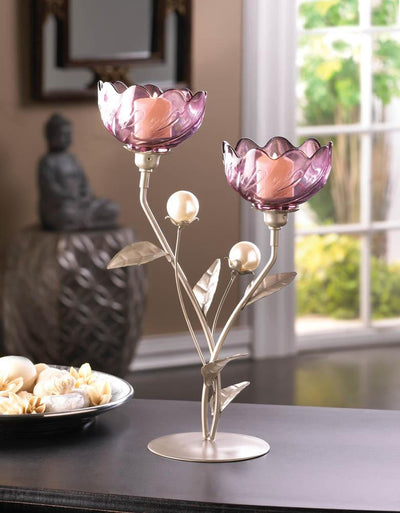 Mulberry Blooms Candle Holder - crazydecor