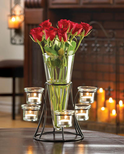 Circular Candle Stand Centerpiece Vase - crazydecor