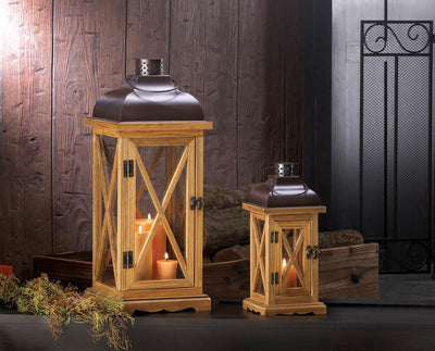 Large Hayloft Wooden Candle Lantern - crazydecor