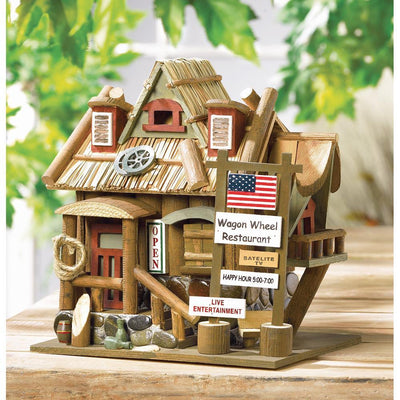 Wagon Wheel Restaurant Bird House - DreamyDecor