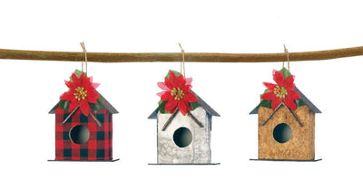 Little Birdhouse Christmas Ornament Set - crazydecor