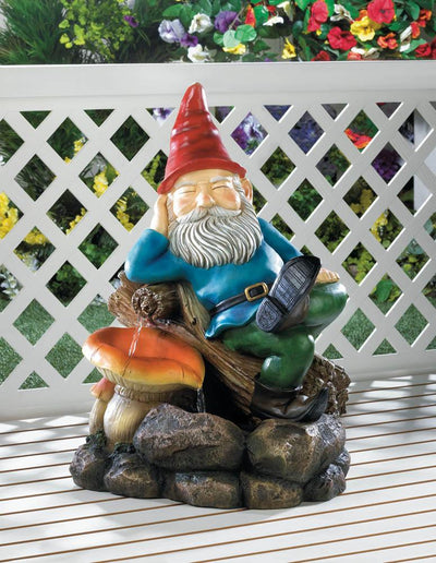 Relaxing Gnome Water Fountain - crazydecor