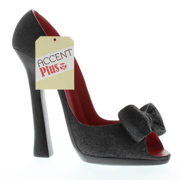 Black Peep Toe Shoe Wine Holder - crazydecor