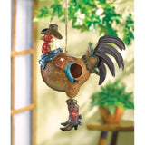 Cowboy Rooster Birdhouse - crazydecor