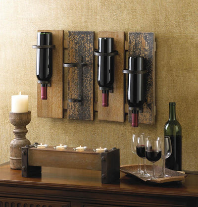 Rustic Wall Mounted Wine Rack - crazydecor