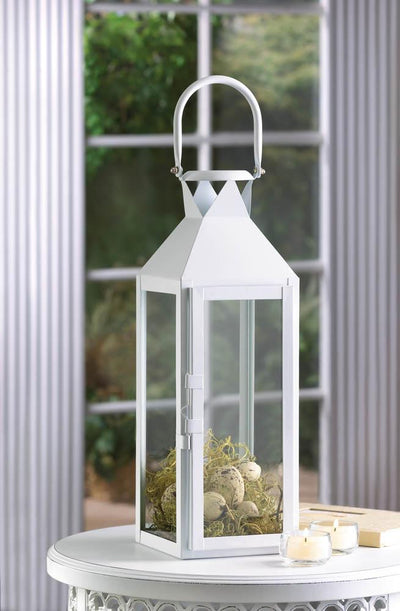 White Manhattan Candle Lantern - DreamyDecor