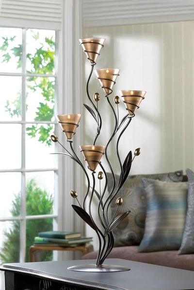 Golden Bouquet Candle Holder - crazydecor