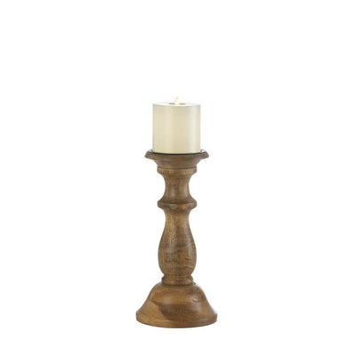 Dominion Turned Wood Candle Holder - crazydecor