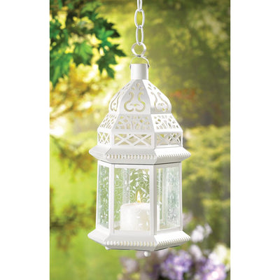 Large White Moroccan Lantern - crazydecor