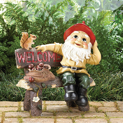 Garden Gnome Welcome Statue - crazydecor