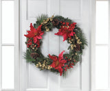 Faux Poinsettia Christmas Wreath - crazydecor