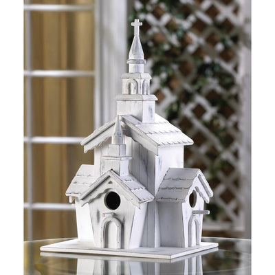 Little White Chapel Birdhouse - crazydecor