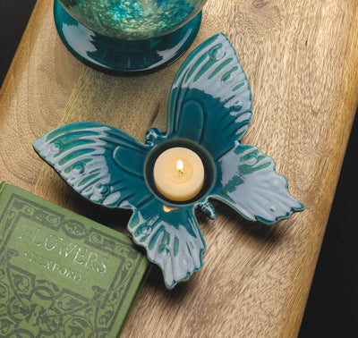 Blue Butterfly Tealight Holder - crazydecor