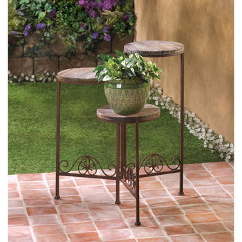 Rustic Triple Planter Stand - crazydecor