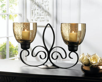 Fleur De Lis Dual Candle Holder - crazydecor