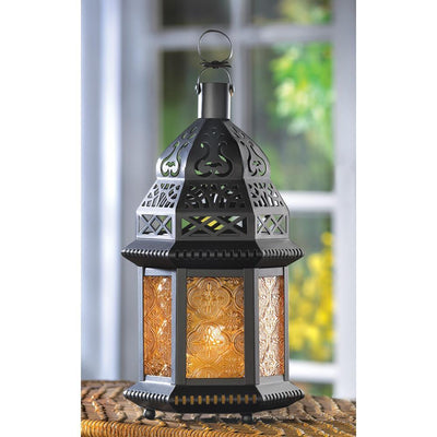 Yellow Glass Moroccan Lantern - DreamyDecor