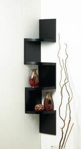 Zig Zag 4-Tier Black Corner Shelf - DreamyDecor