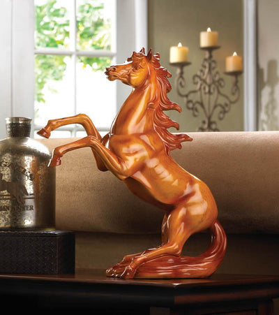 Faux Wooden Horse Statue - crazydecor