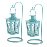 Baby Blue Hanging Railroad Lanterns - crazydecor