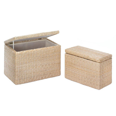 Natural Rush Nesting Storage Trunks - crazydecor