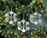 Rustic Snowflake Christmas Ornament Trio - crazydecor