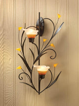 Amber Lilies Candle Wall Sconce - crazydecor