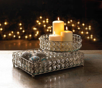 Shimmer Rectangular Jeweled Tray - crazydecor