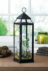 Tall Black Contemporary Lantern - crazydecor