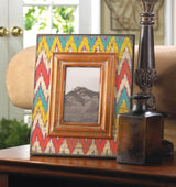 Ikat Chevron Wood Photo Frame 4 x 6 - crazydecor