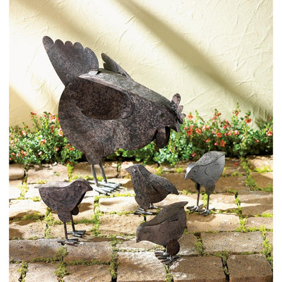 Metal Chicken Sculptures - crazydecor