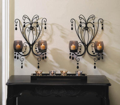 Midnight Elegance Candle Wall Sconces - crazydecor