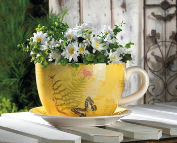 Garden Butterfly Teacup Planter (L) - crazydecor