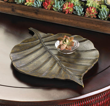 Avery Leaf Decorative Tray - crazydecor