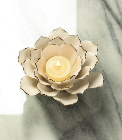 White Lotus Tealight Candle Holder - DreamyDecor