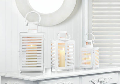 Small White Horizon Lantern - crazydecor