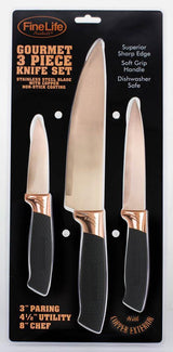 Copper Blade 3 Pc Knife Set - crazydecor