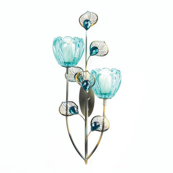 Peacock Blossom Duo Cup Sconce - crazydecor