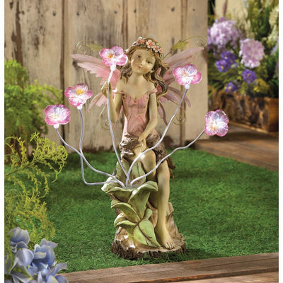 Peony Fairy Solar Statue - crazydecor