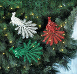 Festive Peacock Christmas Ornament Set - crazydecor