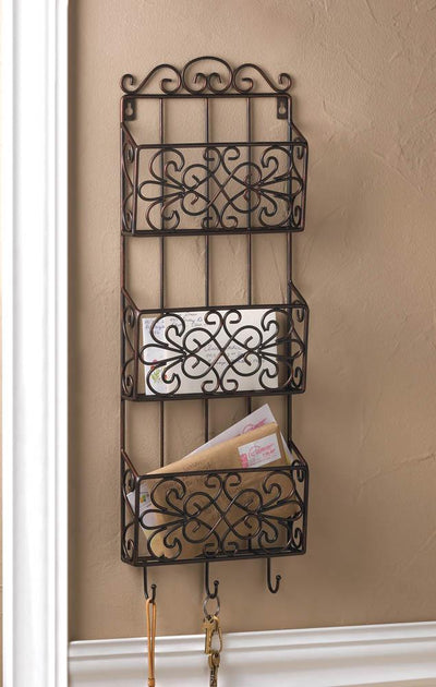 Vintage Charm Triple Wall Rack - DreamyDecor