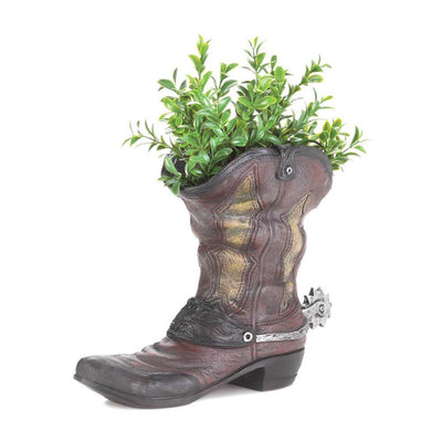 Spurred Cowboy Boot Planter - crazydecor