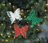 Festive Butterfly Christmas Ornament Set - crazydecor