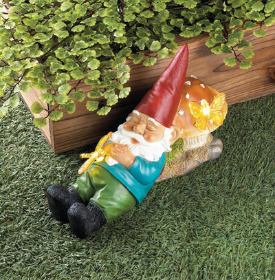 Solar-Powered Sleepy Gnome - crazydecor