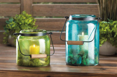 Green Jar Candle Lantern - crazydecor