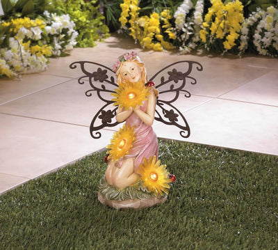 Garden Blooms Fairy Solar Statue - crazydecor