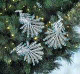 Blue Gem Peacock Christmas Ornament Set - crazydecor