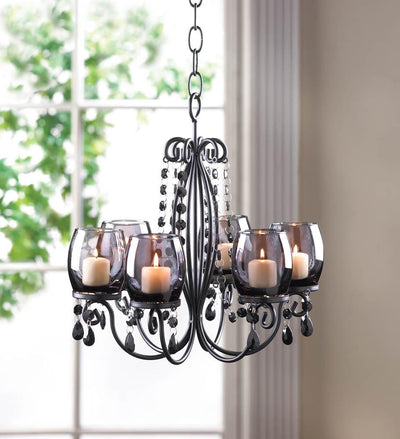 Midnight Elegance Candle Chandelier - crazydecor